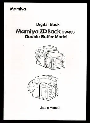 MAMIYA ZD BACK INSTRUCTION MANUAL (original Print/not Copies)   • $24