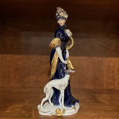 KPM Lady And Whippet Dog Porcelain Figurine • $100