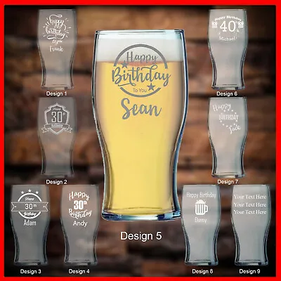 Personalised Engraved Pint Glass Gift Birthday Gifts Present 18th 30th 40th 50th • £10.99