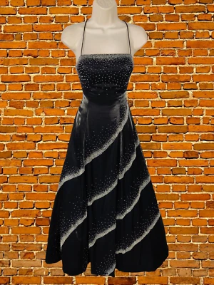 £29.99 • Buy Womens Xte Fashion Black Hand Beaded Dress Size 6 Lace Up Occasion Prom Party 