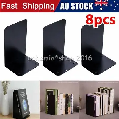 8pcs Heavy Duty Metal Bookends Decorative Book Ends Office Stationery Supplies • $23.96