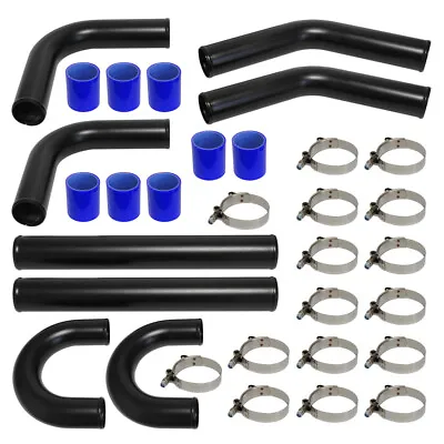 Universal Turbo Boost Intercooler Pipe Kit 2.36  60mm 8 PCS Aluminum Piping Blue • $300.30