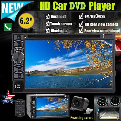 NEW Autofather Double 2 Din DVD/MP3/CD Player 6.2  Touchscreen Bluetooth Camera • $90.60