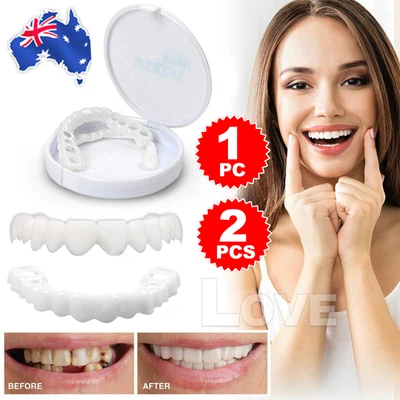 $9.95 • Buy Snap On Bottom /Upper Lower False Teeth Dental Veneers Dentures Fake Tooth Smile