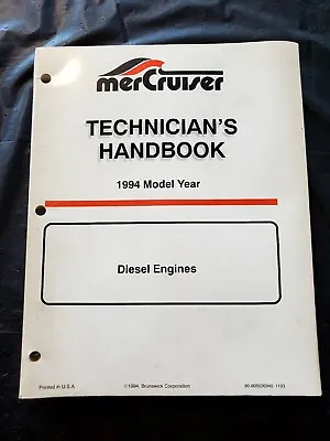 $18 • Buy 1994 Mercruiser Technician's Handbook 90-806536940 Service Manual Diesel Engines