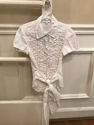 Miss Grant White Ruffle Girl's Blouse - Size 4 • $30