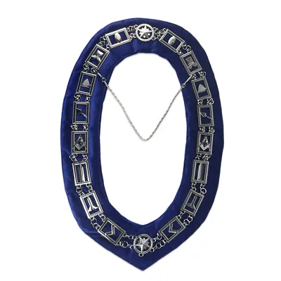 Masonic Blue Lodge Working Tools Velvet Collar Silver Chain • $38