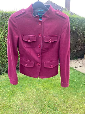 BODEN Wool Military Jacket Size 8 Plum Colour WE171 B23A • £16.95