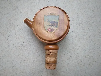 Vintage Windup Music Bottle Pourer Cork Stopper Roll Out The Barrel Zermatt Wood • $8.99