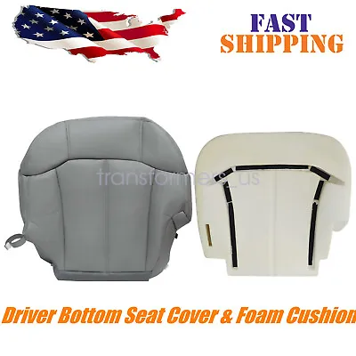 For 1999-2002 Chevy Silverado 1500 Driver Bottom Seat Cover & Foam Cushion Gray • $54.02