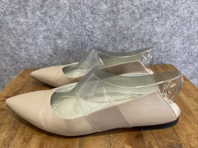 $24.50 • Buy Scanlan Theodore Women's Designer Beige Leather Flat Slip On Mule 39/8.5/6.5
