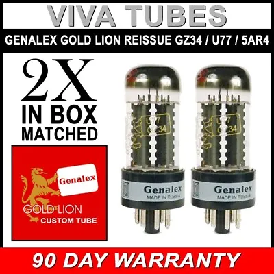 $156.68 • Buy Brand New In Box Matched Pair (2) Genalex GZ34 5AR4 U77 Rectifier Vacuum Tubes