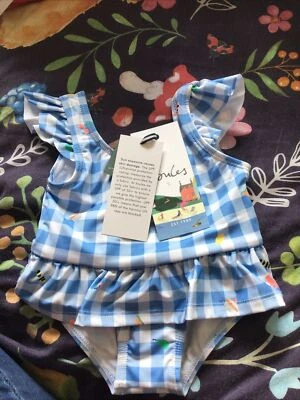 £8.95 • Buy New Baby Girls Joules Blue Check Bug Print Swimsuit, Age 0-3 Months