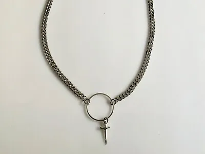 Sword Dagger Charm Choker Necklace Jewelry Circle Chain Goth Punk Rock • $15.67