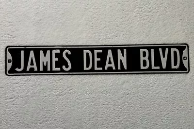 Vintage JAMES DEAN BLVD Metal 6X36  Black & White Street Sign Movie Room Decore • $34.99