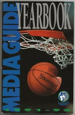 1991-92 Minnesota Timberwolves NBA Basketball Media Guide Record Book • $3.95