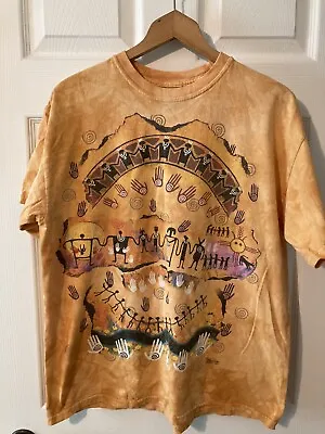 Mens Vtg The Mountain 1999 Ginny Hogan Aztec/Tribal T-Shirt With Signature Sz L • $29