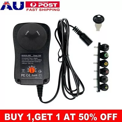 Adjustable Power Supply Adapter Converter AC DC 30W 3V 4.5V 5V 6V 7.5V 9V 12V AU • $18.04