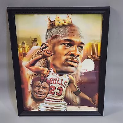 Michael Jordan With Wings Lebron James Crying Photo Art Collage 8 X 10 Framed • $18.99