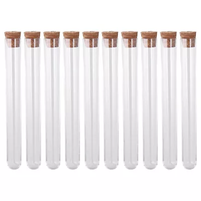 Round Base Plastic Test Tubes With Cork Stoppers  Wide Application • $8.48