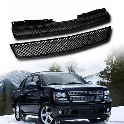 Grille For 07-2014 Chevy Avalanche Tahoe Suburban 1500 Grill Bumper Gloss Black • $58.57