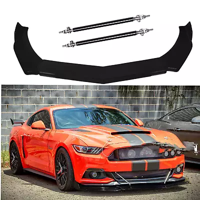 For Ford Mustang Shelby Front Bumper Lip Splitter Spoiler Body Kit + Strut Rods • $69.99