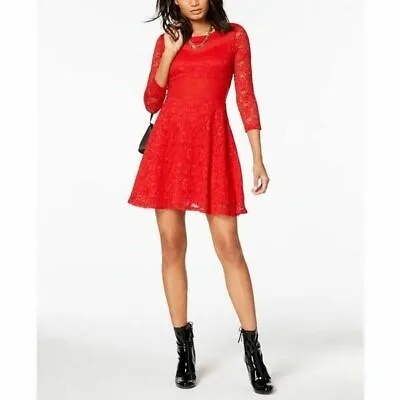 Material Girl Mesh Trim Lace Dress Red Juniors' Large NWT • $24.99