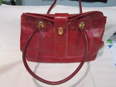 Marino Orlandi Red Leather Handbag / Satchel Large • $79