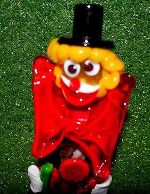 Vintage Murano Art Glass Clown Figurine Large Red Bow Tie Made Italy 11” • $229.99