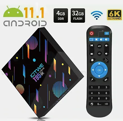 £37.99 • Buy T95 Android 11.1 TV Box 4GB 128G Quad Core HD 6K HDMI WIFI 5G Media Player UK