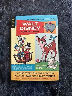 Walt Disney Comics Digest #5 Gold Key Comics 1968 Donald Duck Scrooge And Bambi • $14