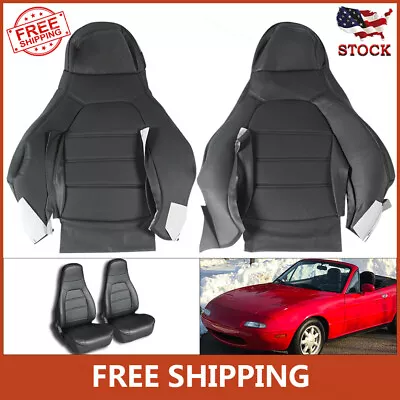 Custom 2 Front Seat Covers Synthetic Leather Fit For Mazda Miata 1990-1997 Black • $90.99