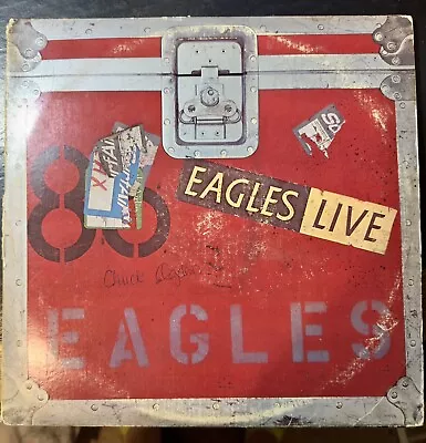 EAGLES LIVE 2LP Electra Gatefold With Poster.  VG CVR VG+ VNL “Take It Easy” • $9.99