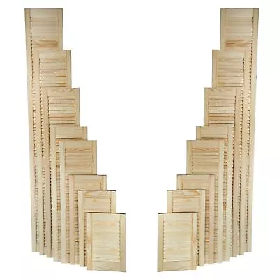 Louvre Door Wood Door Open Natural Pine 21mm Wardrobe Kitchen Unit Doors • £11.49