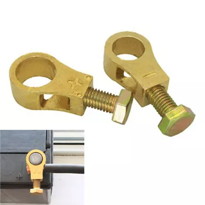 US 1Pair Solid Pure Brass Heavy Duty Battery Top Post Cable Wire Terminals Parts • $18.74