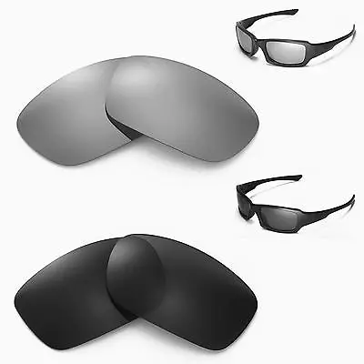 New Walleva Polarized Black + Titanium Lenses For Oakley Fives Squared • $26.99