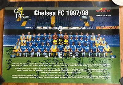 CHELSEA FC TEAM 1997/98 Signed Poster  31 Signatures - **SEE DESCRIPTION BELOW** • £29.99