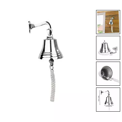 Wall Mounted Traditional Door Ship Bell Silver | M&W • £20.49