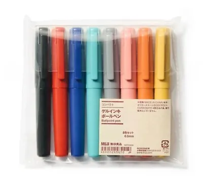 MUJI Compact Gel Ink Ballpoint Pen 8 Color Set • $18.99