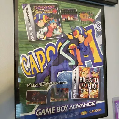 Framed 2001 CAPCOM MegaMan Battle Network Nintendo DS Video Game Wall Art • $29