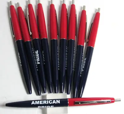 LOT Of 10 BIC CLICK Ballpoint Pens -Imprinted AMERICAN PRIDE • $22.49