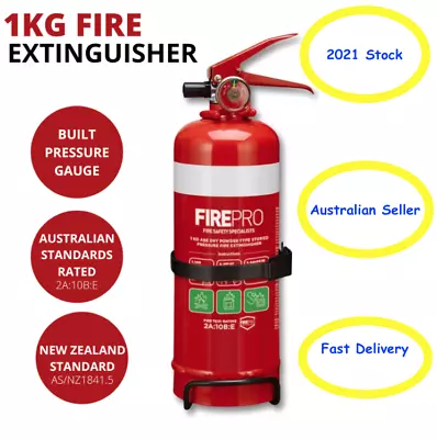 FirePro 1kg Fire Extinguisher Dry Powder Car Boat Home Caravan Pro W/ Bracket • $32.99