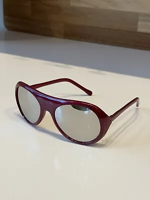 Vintage 70’s Ski Sunglasses From France Mirrored Lenses 9109 Heavy Frames Maroon • $94.99