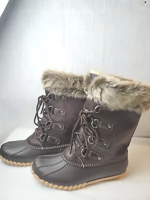 DKSUKO Winter Boots Brown With Fur Around The Top Size 7 • $12.20