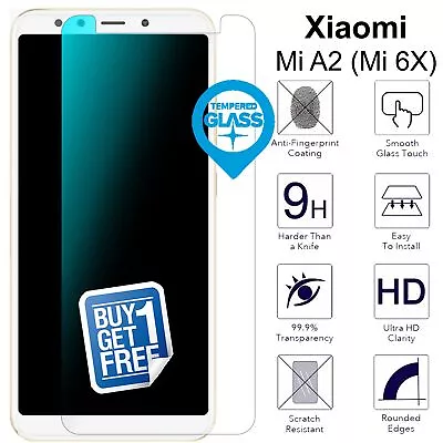 2 X For Xiaomi Mi A2 Genuine Tempered Glass Screen 9H Protector Film Cover Clear • $3.29