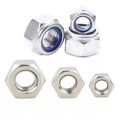 Hex Nuts /Nylock Lock Nut Hexagon Nut Ni-plated Carbon Steel M1.2 M1.4 1.6 -12mm • $1.65