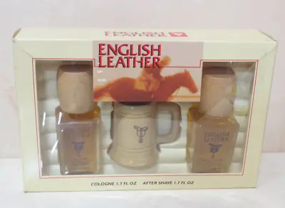 ENGLISH LEATHER COLLECTIBLE COLOGNE AFTER SHAVE SPLASH 1.7 OZ EACH W MUG BOXED • $30