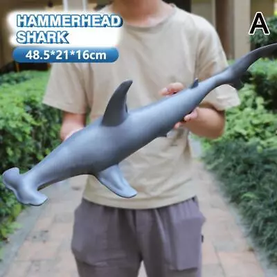 Large Simulated Marine Biological Model Great White Shark Toy Whale S Blue X7F5 • $15.99