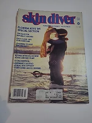 Skin Diver Magazine Florida Keys Vintage July 1984 • $9.49