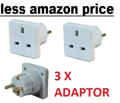 £6.99 • Buy 3 X UK To EU European 2 Pin Travel Adaptor Plug Converter Europe
